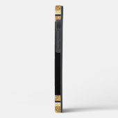 グリッター（紋章の）フラ・ダ・リ金ゴールドフランスのBlack Your Name  Case-Mate iPhoneケース (裏面 / 左)