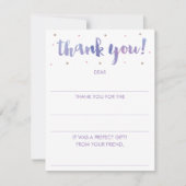 グリッター 記入欄 紫色 ありがとうございます ノートカード (正面)