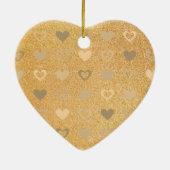 グリッター/金ゴールドハート セラミックオーナメント (裏面)