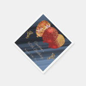 グリッター&金ゴールドレッドバルーン誕生日 スタンダードカクテルナプキン (角)