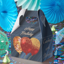 グリッター&金ゴールドレッドバルーン40th誕生日 フェイバーボックス