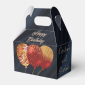 グリッター&金ゴールドレッドバルーン40th誕生日 フェイバーボックス (裏面サイド)