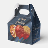 グリッター&金ゴールドレッドバルーン40th誕生日 フェイバーボックス (正面サイド)