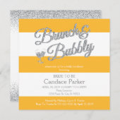 グリッター、黄ブライダルシャワー招待状 招待状 (正面/裏面)