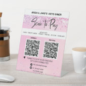 *~*グリッター- 2 QR支払い-テーブルトップテーブルテント 台座サイン (インサイチュ)