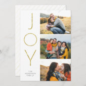 グリッター JOY 3 枚の写真を重ねたカード シーズンカード (正面/裏面)