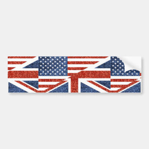 グリッター USA UK バンパーステッカー