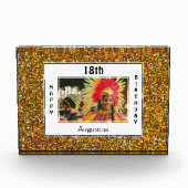 グリッターANY AGEハッピーバースデー写真 フォトブロック (正面)