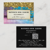 *~*グリッターAP49 素朴 QR風化木材 名刺 (正面/裏面)