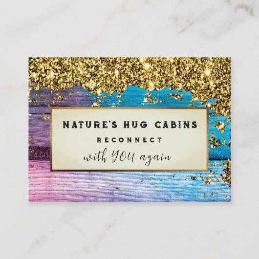 *~*グリッターAP49 素朴 QR風化木材 名刺 (正面)