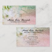 *~*グリッターChensialフローラターコイズWatercolor 名刺 (正面/裏面)