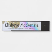 グリッターLMFTセラピストオフィスのドアの署名名プレート サインプレート (正面)