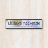 グリッターLMFTセラピストオフィスのドアの署名名プレート サインプレート (正面)