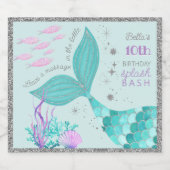 グリッターMermaidパーティー離れメッセージのボトル リキュールボトルラベル (シングルラベル)