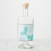 グリッターMermaidパーティー離れメッセージのボトル リキュールボトルラベル (正面)