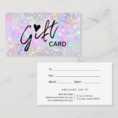 グリッターopalテクスチャギフト証明書 名刺 (正面/裏面)