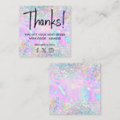 グリッターopalテクスチャ割引カード スクエア名刺 (正面/裏面)