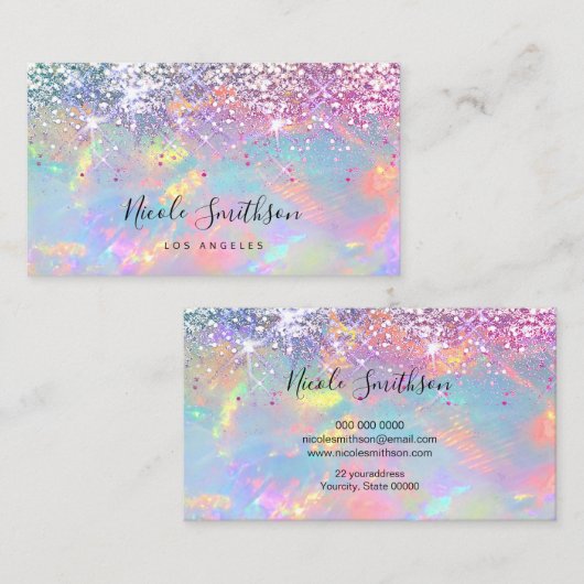 グリッターopalテクスチャ名刺 名刺 (正面/裏面)