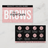 グリッターPink Brows AfterCare PMU Browの指示 名刺 (正面/裏面)