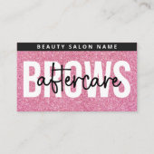 グリッターPink Brows AfterCare PMU Browの指示 名刺 (正面)
