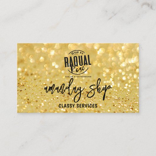 グリッターQRコードロゴオンラインショップゴールデングリッター 名刺 (正面)