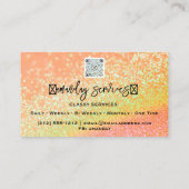 グリッターQRコードロゴオンラインショップピーチオレンジ 名刺 (裏面)