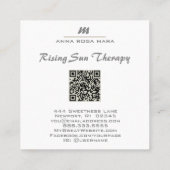 *~*グリッターQRルクースイニシャルAP66ターコイズ金ゴールド スクエア名刺 (裏面)