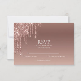 グリッターRSVP 50thピンクの誕生日パーティー 出欠カード