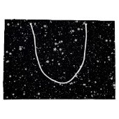 グリッターStars2 -銀製の黒 ラージペーパーバッグ (裏面)