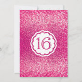 グリッターSweet sixteenレースのようお誕生日ケーキパーティー 招待状 (裏面)