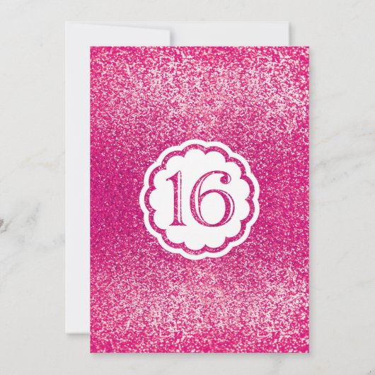 グリッターSweet sixteenレースのようお誕生日ケーキパーティー 招待状 (裏面)