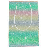 グリッターUnicornテクスチャ ミディアムペーパーバッグ (正面)