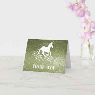 グリッターUnicorn and Stars Thank You |グリーンカード カード