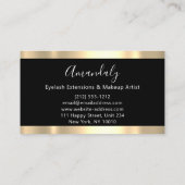 グリッターVIP金ゴールドフレームグラムピンクモダン光 名刺 (裏面)