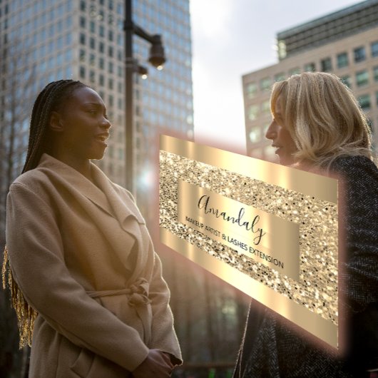 グリッターVIP金ゴールドフレームグラムピンクモダン光 名刺