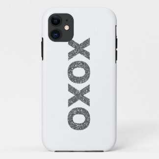 グリッターXOXO銀 iPhone 11 ケース
