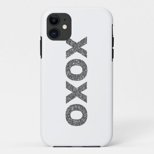 グリッターXOXO銀 Case-Mate iPhoneケース (裏面)