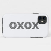 グリッターXOXO銀 Case-Mate iPhoneケース (裏面(横))