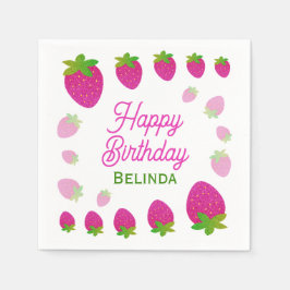 グリッターY2Kストロベリーベリー誕生日 スタンダードカクテルナプキン