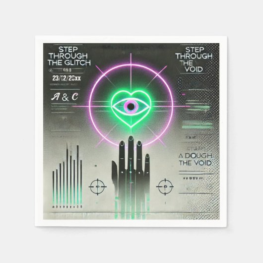 🖤 「グリッチを踏み抜け」ワイルドコアナプキン🖤 スタンダードカクテルナプキン (正面)