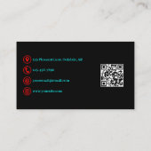 グリッチアナグリフティール（緑がかった色）&レッドブラシストローク 名刺 (裏面)