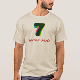 グリッチアートナンバー7 ネバーフォールドスローガン Tシャツ