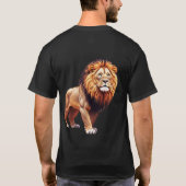 グリッチアートTシャツ付き幾何学ライオン Tシャツ (裏面)