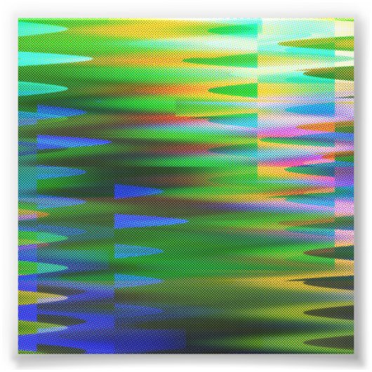 グリッチアートVAPORWAVE審美的アナログ障害 フォトプリント (正面)