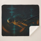 グリッチウェーブ・サウンド・アートに浮かぶ宇宙飛行士 シェルパブランケット (正面(横))