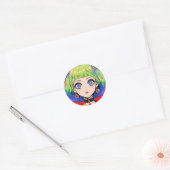グリッチコアの宇宙少女 スターアイズ ラウンドシール (封筒)