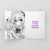 グリッチコアカラフルアニメガール誕生日 カード (内部)