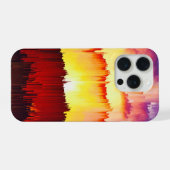 グリッチサンセットスカイアブストラクトアート iPhoneケース (裏面横)