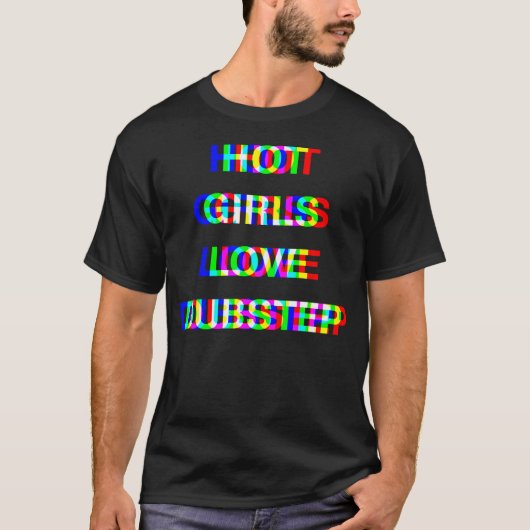 グリッチダブステップレイヴ美女 Tシャツ (正面)
