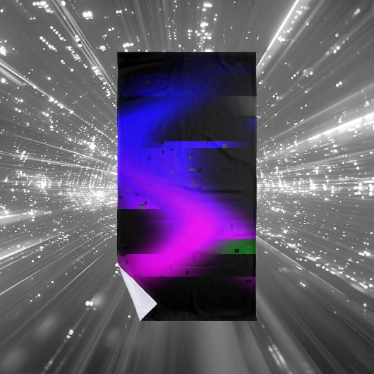 グリッチプラズマブラック ビーチタオル